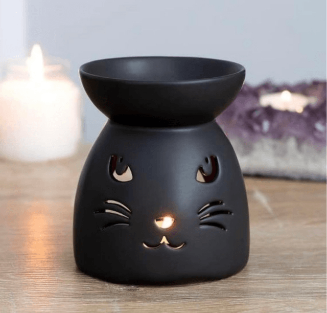Black Cat Tealight Wax Burner 