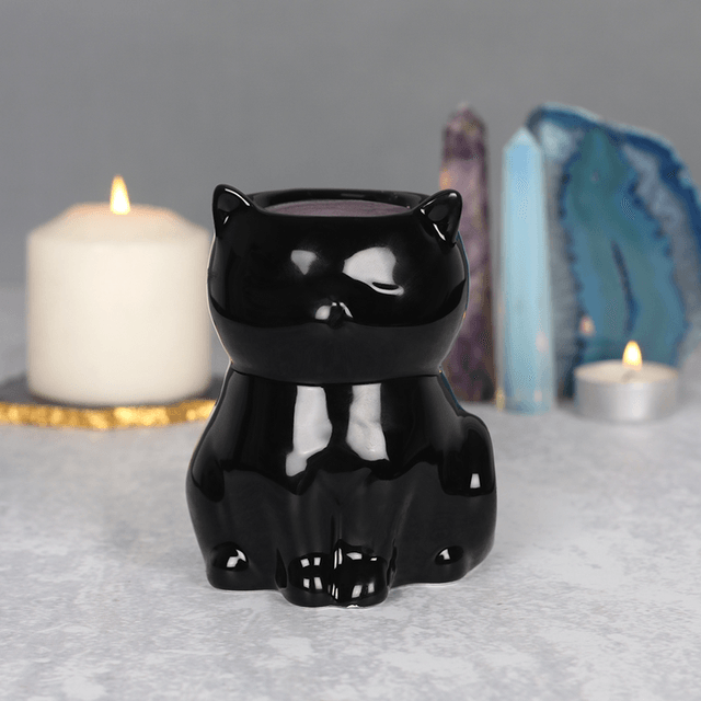 Black Cat Tealight Wax Burner 
