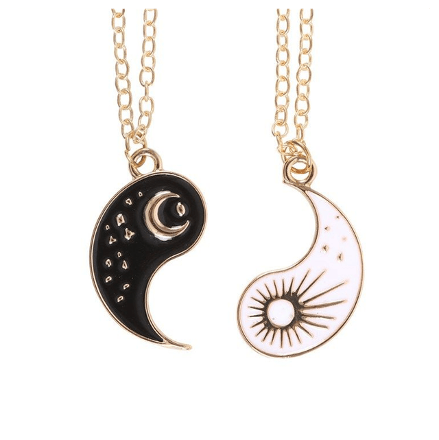 Pair of Yin Yang Best Friend necklaces 