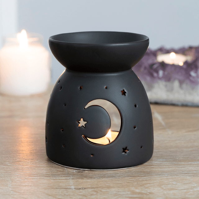 Black Mystical Moon Cut Out Tealight wax warmer