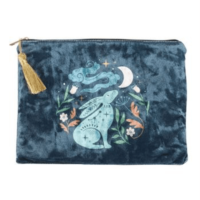 Midnight Hare Velvet Makeup bag