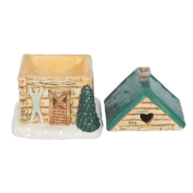Alpine Ski Chalet Ceramic Oil Burner – Perfect for Wax Melts, Sizzlers & Fragrance Oils