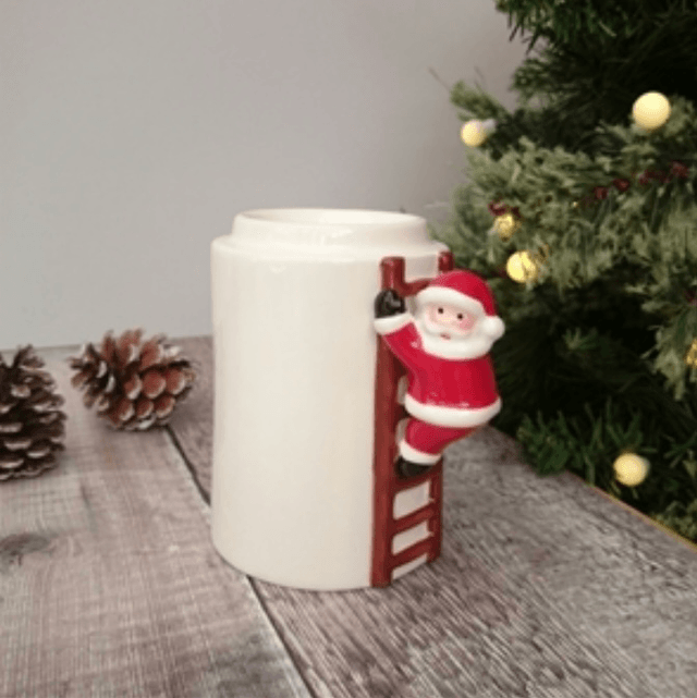 Climbing Reindeer Santa Snowman Wax Melter / Oil Burner 12cm