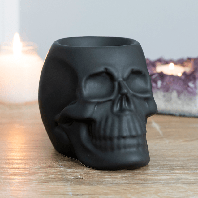 Black & White Skull Wax melt Tealight burner 