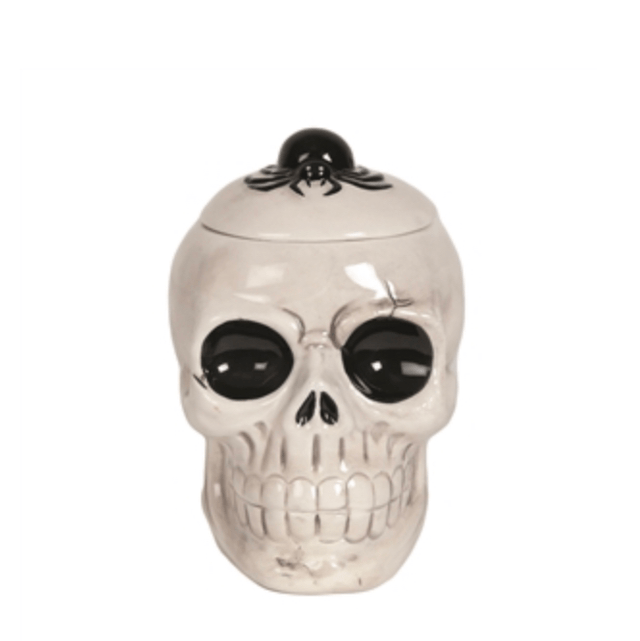 White skull & spider tealight wax warmer oil burner 