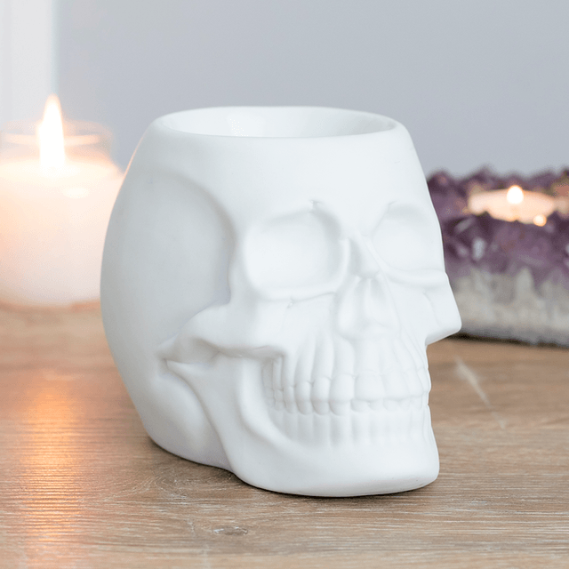 Black & White Skull Wax melt Tealight burner 