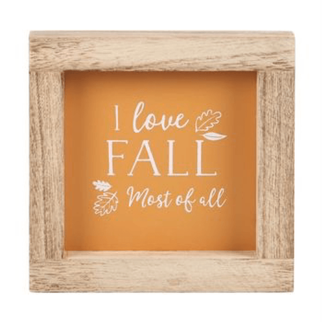 Orange I love Fall sign 