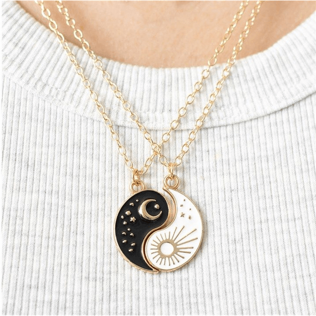 Pair of Yin Yang Best Friend necklaces 