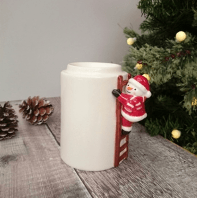 Climbing Reindeer Santa Snowman Wax Melter / Oil Burner 12cm