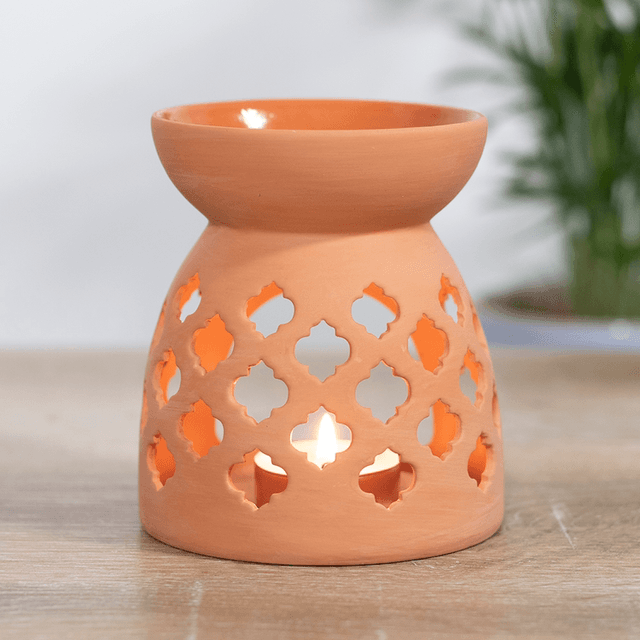Quatrefoil Pattern Terracotta Wax Melt Burner 
