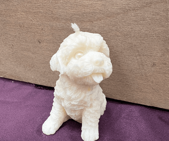 Handmade Tiny Dog Candle – Custom Scent &amp; Colour 🐶💜