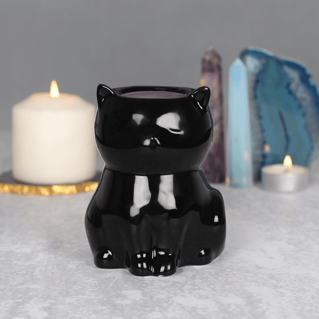 Black Cat Tealight Wax Burner 