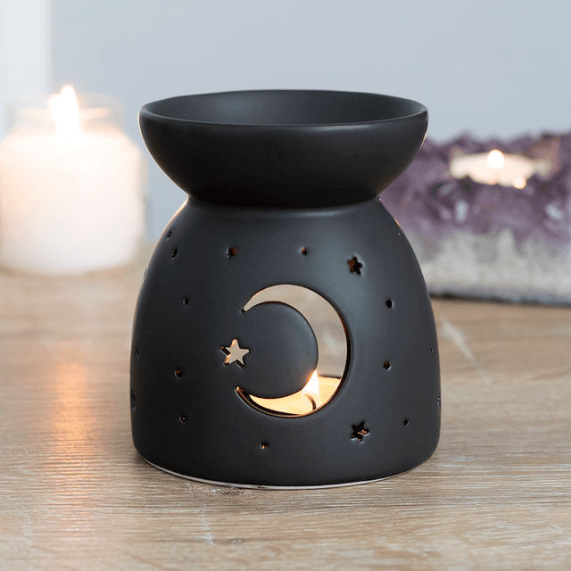 Black Mystical Moon Cut Out Tealight wax warmer