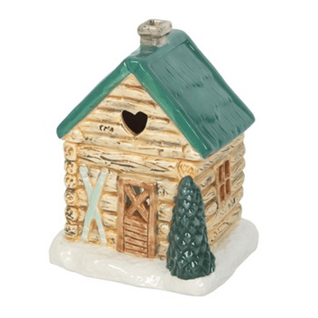 Alpine Ski Chalet Ceramic Oil Burner – Perfect for Wax Melts, Sizzlers &amp; Fragrance Oils