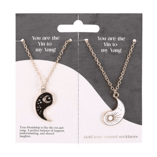 Pair of Yin Yang Best Friend necklaces 
